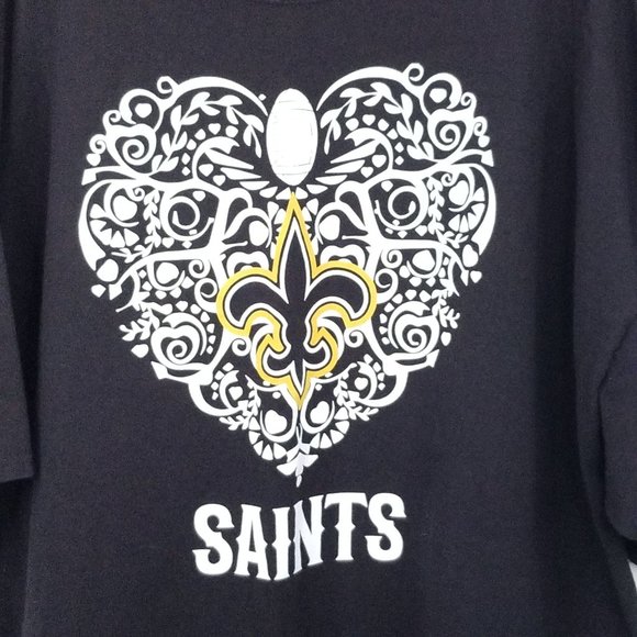 New Orleans Saints NFL T Shirt Size 3XL Black Gold - Picture 3 of 5